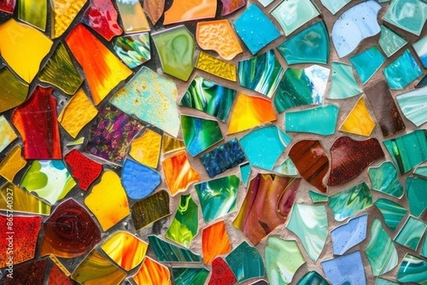 Fototapeta Colorful glass mosaic close-up