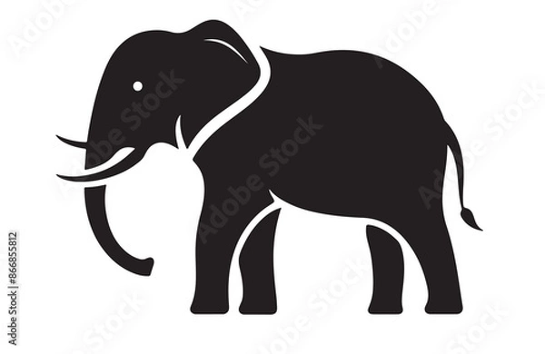 Fototapeta :  Best Elephant vector and illustration, a black elephant with a white background that says elephant