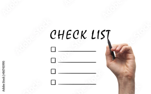 Fototapeta Check List