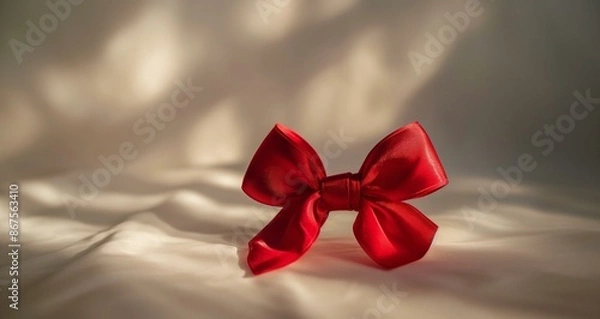 Fototapeta red bow, ribbon, Christmas