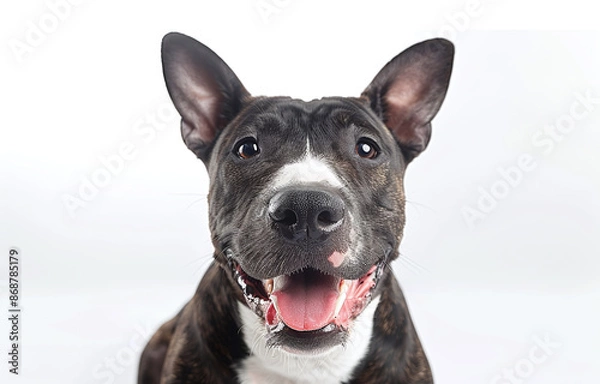 Fototapeta bull terrier on white