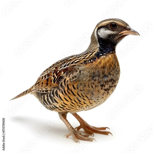 Fototapeta Rain Quail on a white background