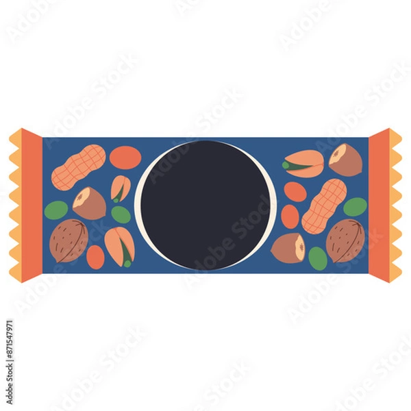 Fototapeta Protein bar no sugar vector cartoon illustration isolated on a white background.