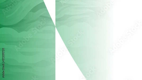 Fototapeta Green to white wallpaper. Green gradient Background fading from Green to White. Green Abstract background Flowing White from Right to Left. features a captivating display of vibrancy. Copy Space