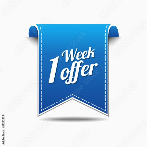 Fototapeta 1 Week Offer Blue Vector Icon Design