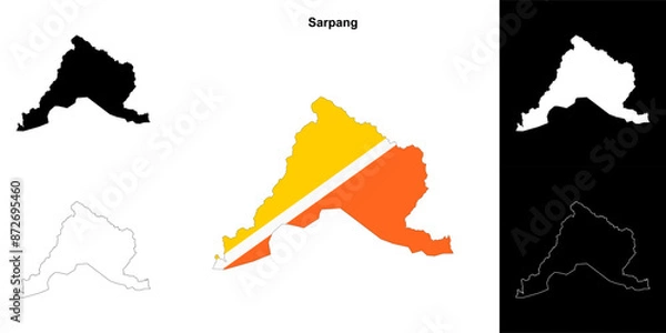 Fototapeta Sarpang district outline map set