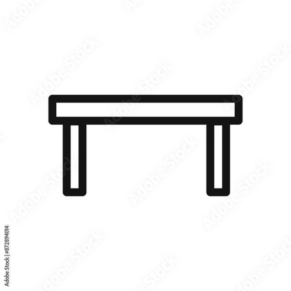 Fototapeta Bench icon linear vector graphics sign