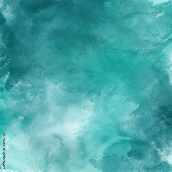 Obraz Abstract Teal and White Watercolor Background