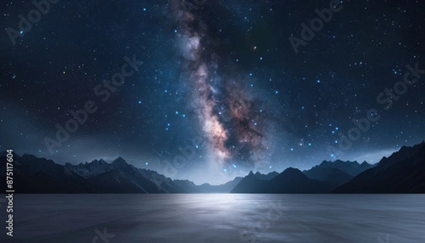 Fototapeta A beautiful night sky with a large milky way in the middle