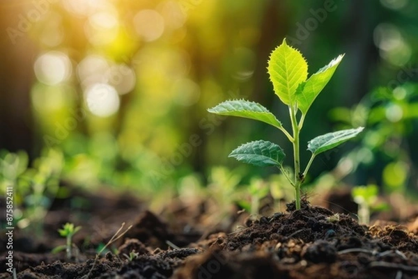 Fototapeta Young Sprout in the Ground