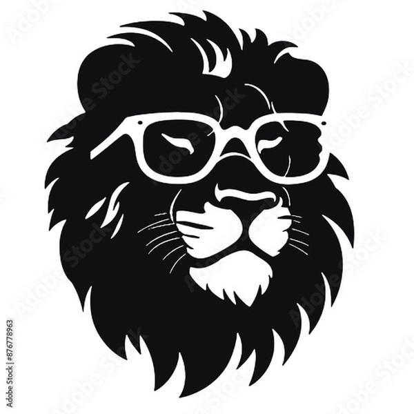 Fototapeta lion wearing sunglasses 