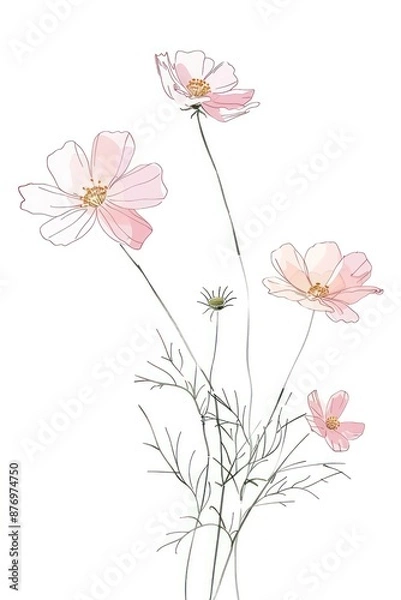 Fototapeta Flower sketch illustrated asteraceae.