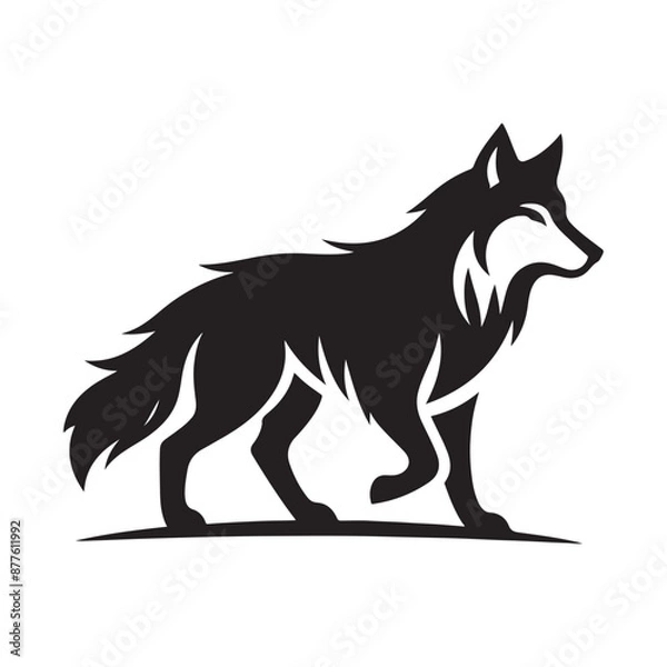 Fototapeta Wolf silhouette vector illustration