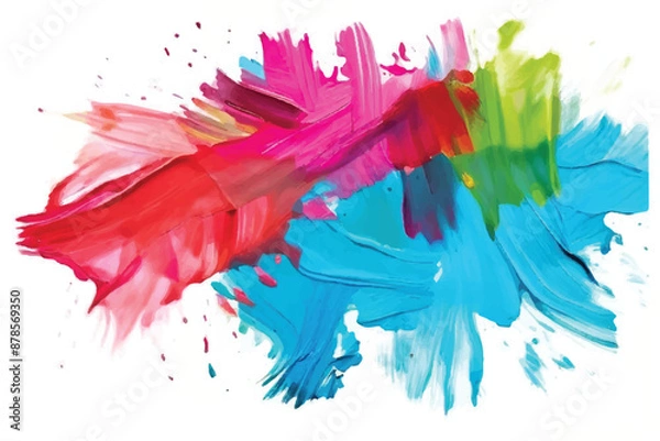 Fototapeta Colorful Brush strokes Isolated on white Background. Splattered paint brush strokes. Multicolor Paint Brush strokes. 