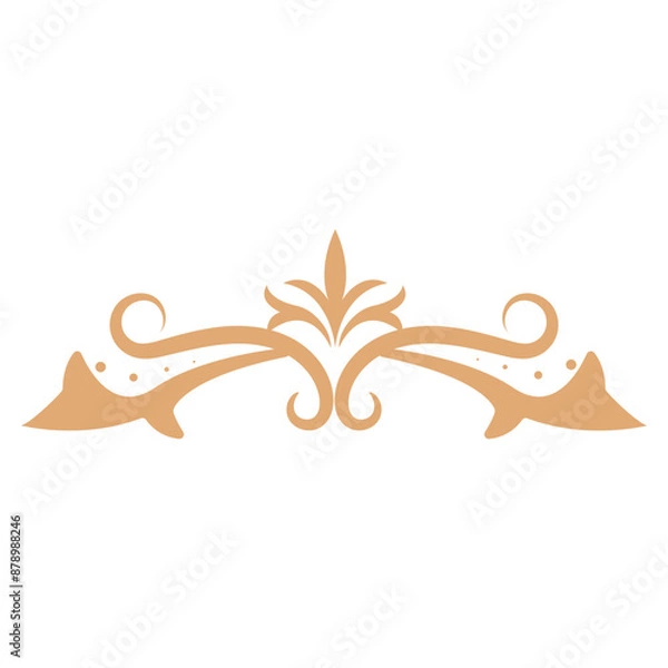 Fototapeta Arabic Floral Dividers Decoration Element Isolated on White Background. Vector Illustration in Flat Style.