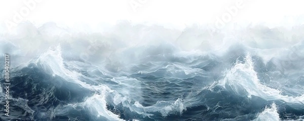 Fototapeta Plain bright water ocean wave background Generative Ai