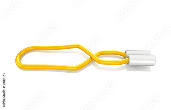 Fototapeta 3d paper clip render on white background