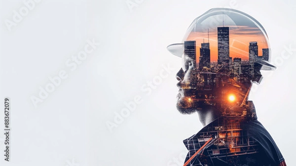 Fototapeta worker, engineer, civil construction, work, works, build, architect, construction engineer, buildings, cities, house construction