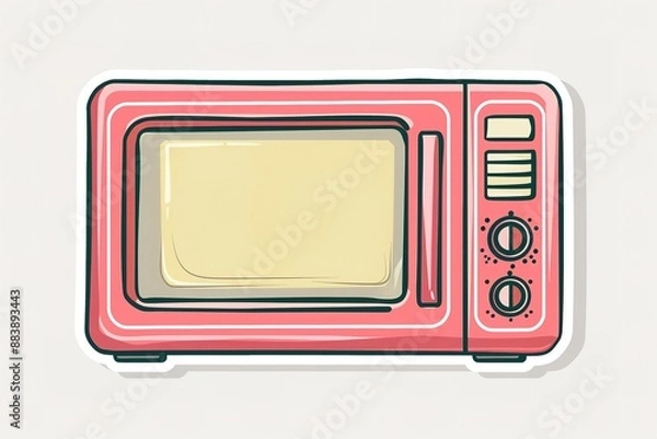 Fototapeta microwave icon symbol cartoon illustration