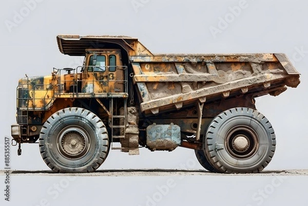 Fototapeta Massive Rusty Dump Truck on a Construction Site