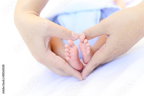 Fototapeta Baby portrait on white background