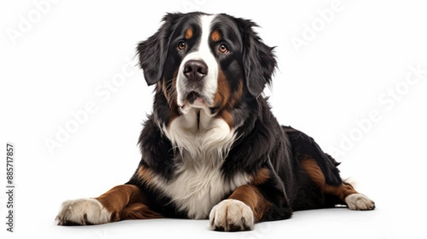 Fototapeta Lying Bernese Mountain Dog