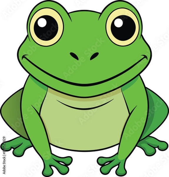 Fototapeta cartoon frog vector illustration isolated on a white background, cute frog  cartoon character 