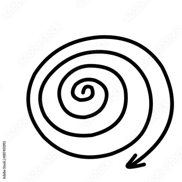 Fototapeta Hand Drawn Spiral Arrow Vector