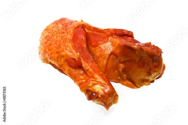 Fototapeta single chicken wing over white