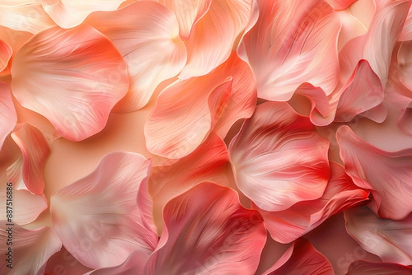 Fototapeta Orange petals and silk waves