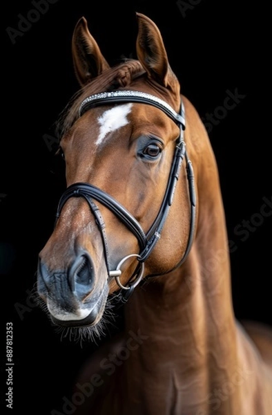 Fototapeta Elegant Brown Horse Portrait