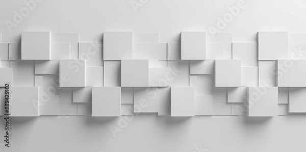 Fototapeta An upward view of a random rotation of white planes geometrical background wallpaper banner or template