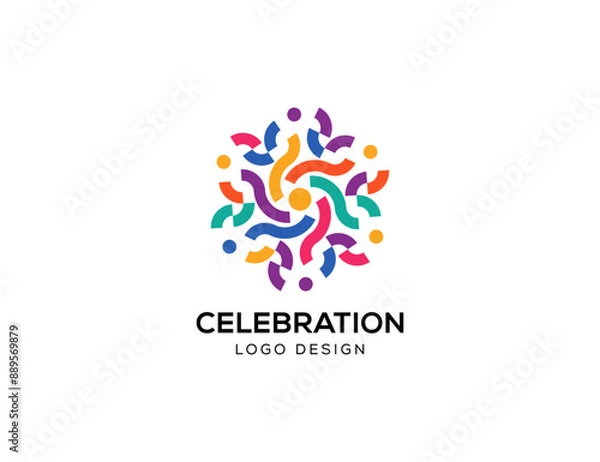 Fototapeta Abstract geometric shape designs pettern vector. Colorful decorative logo icon template