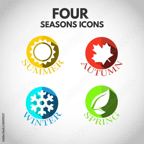 Fototapeta Four seasons icons