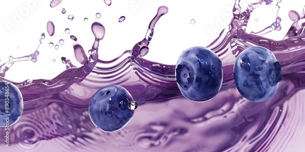 Fototapeta Blueberry Wave Motion isolated on transparent background