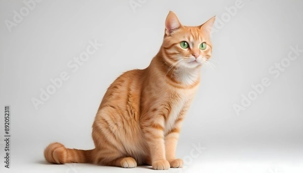 Fototapeta a cute cat in a white background