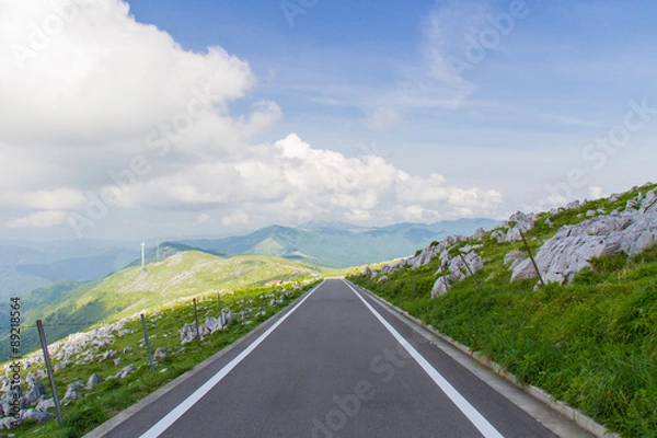 Fototapeta 愛媛県　四国カルスト　五段高原の風景（県道３８３号線）