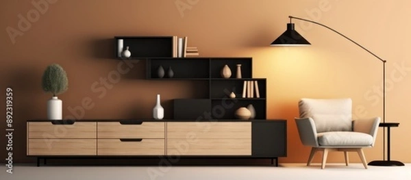 Obraz Modern Living Room with Warm Color Palette