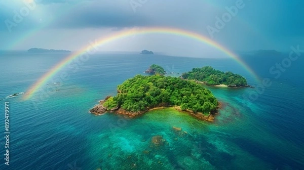 Fototapeta rainbow over the sea