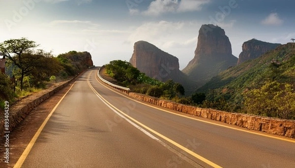 Obraz estrada da serra da leba um marco em angola construida nos anos 70 consta em inumeros postais nacionais