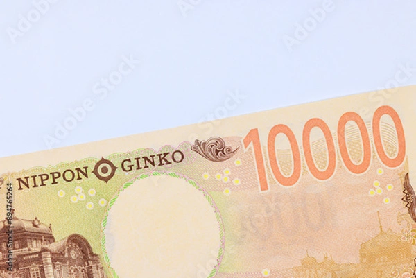 Fototapeta In 2024, Nippon Ginko will issue new banknotes with denomination of 10,000 yen cash rear view