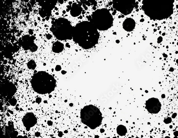 Fototapeta black stain splatter, isolated, white background