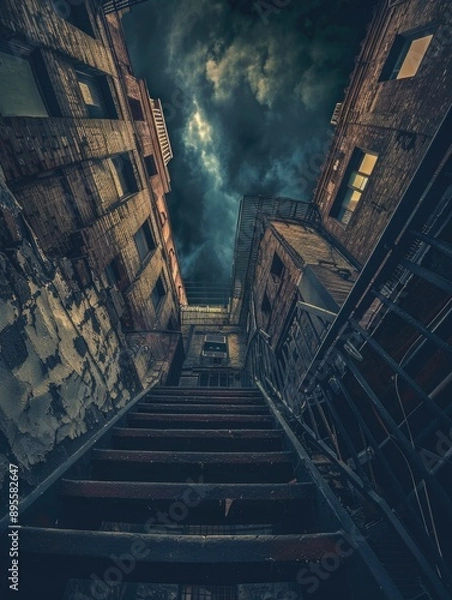 Fototapeta Building Stairway Cloudy Sky