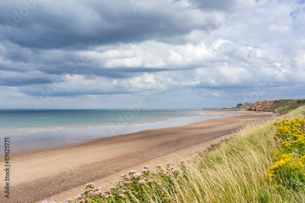 Fototapeta Sandsend beach looking towards Whitby