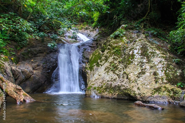 Fototapeta Krok E Dok Waterfall in Rainforest, Thailand.