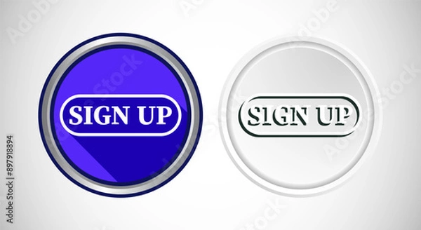 Fototapeta Sign Up Icon Button Set Design Illustration.