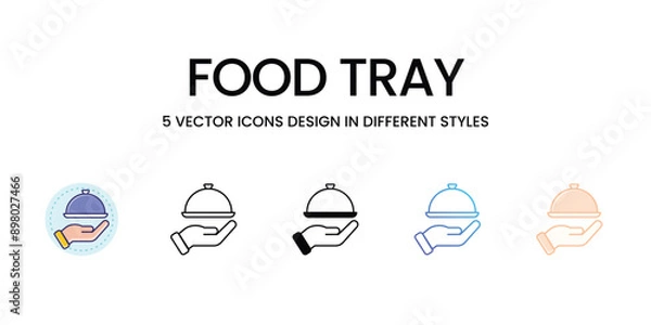 Fototapeta Food Tray icons set vector illustration. vector stock