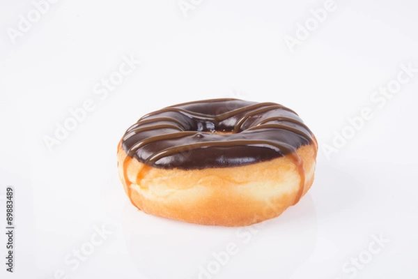 Fototapeta chocolate donuts on a white background