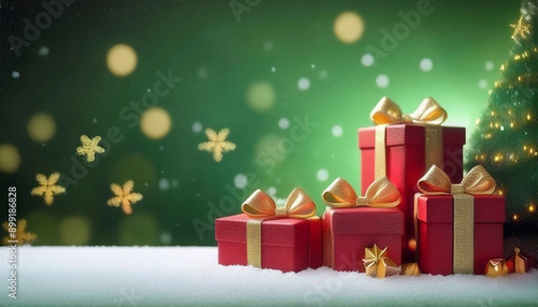 Fototapeta christmas background with gift boxes