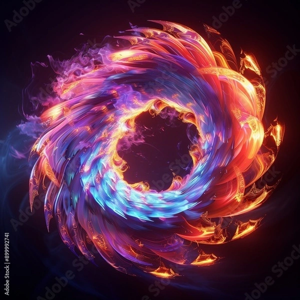 Obraz Abstract fiery and fluid circular design